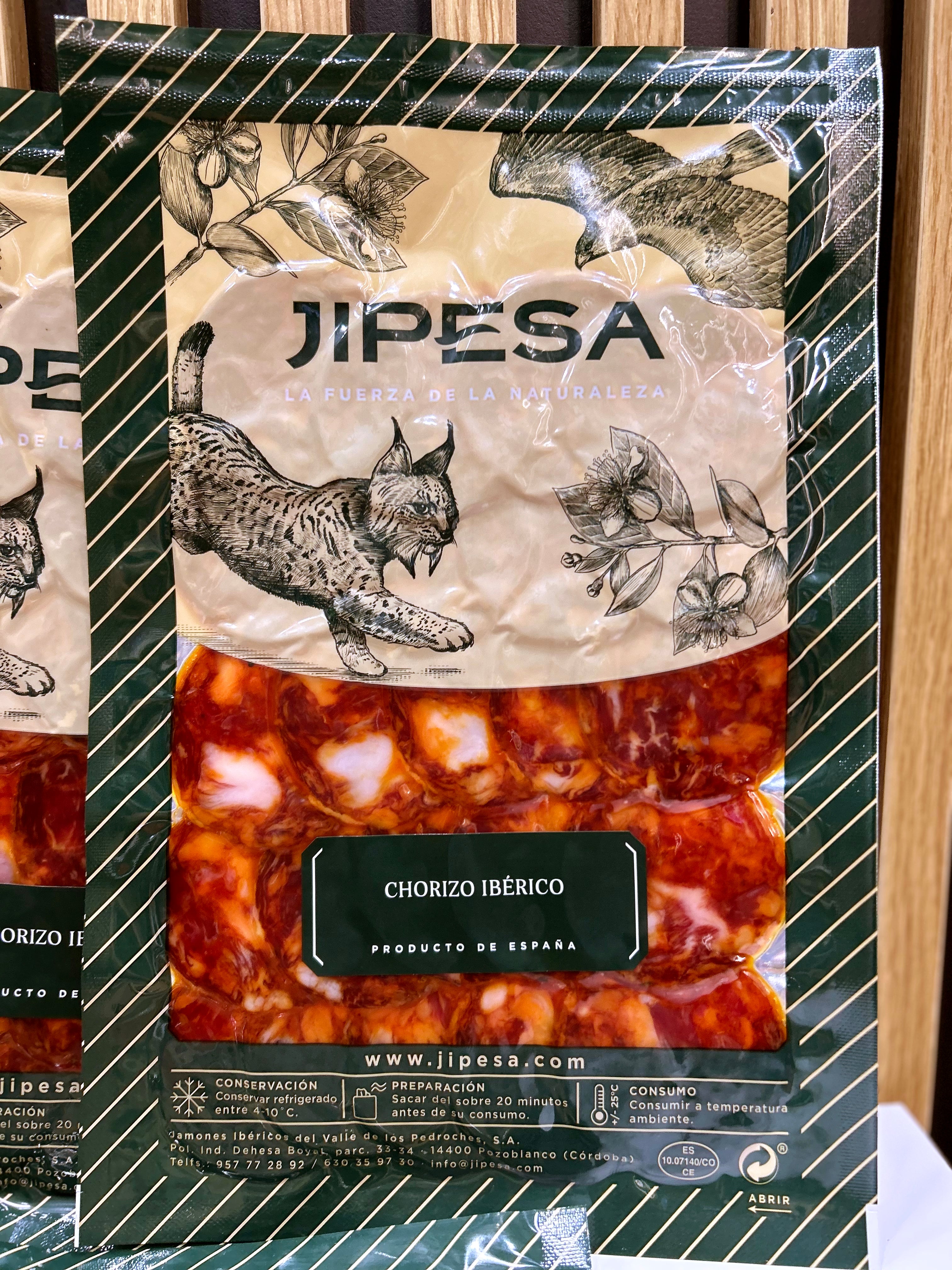 Sobre de 100 gr. Chorizo ibérico - Loncheado a máquina