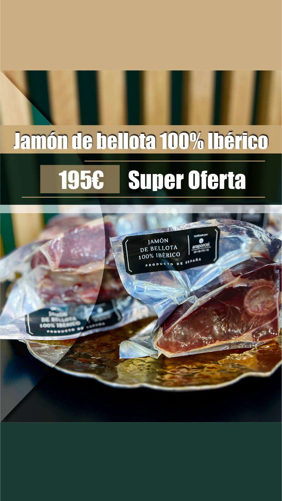 Jamón de Bellota 100% Ibérico (6 kg - 7 kg) – Certificado con Precinto Negro ASICI (Copia)